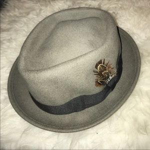 Urban Outfitters 1773 Gray Wool Feather Fedora Hat